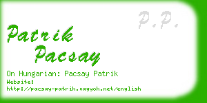 patrik pacsay business card